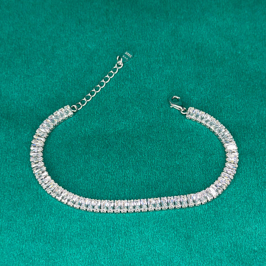 925 Silver Premium Baguette Tennis Bracelet