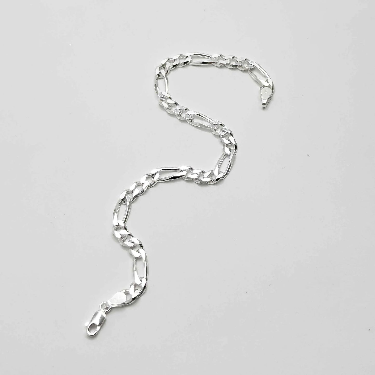 925 Sterling Silver Figaro Chain Bracelet