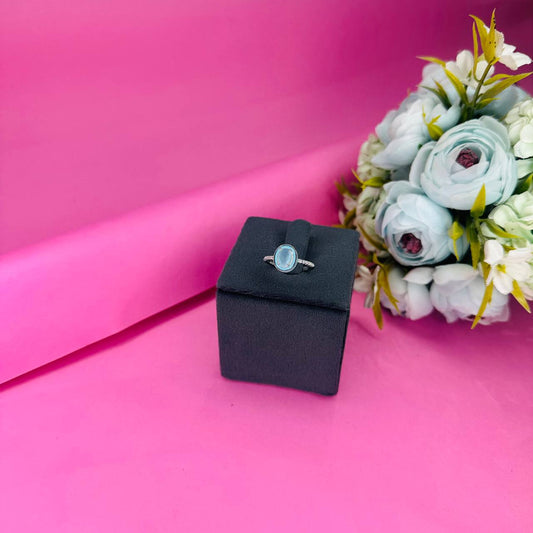 925 Sterling Silver Blue Stone Ring
