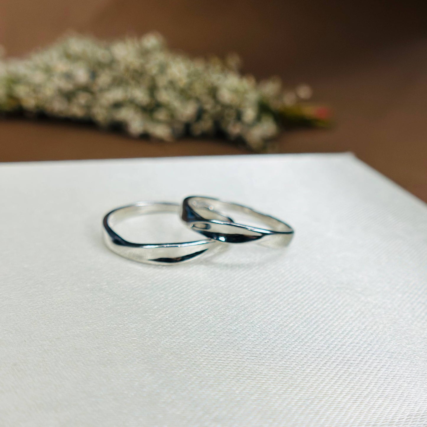 925 Silver Minimal Twist Couple Rings