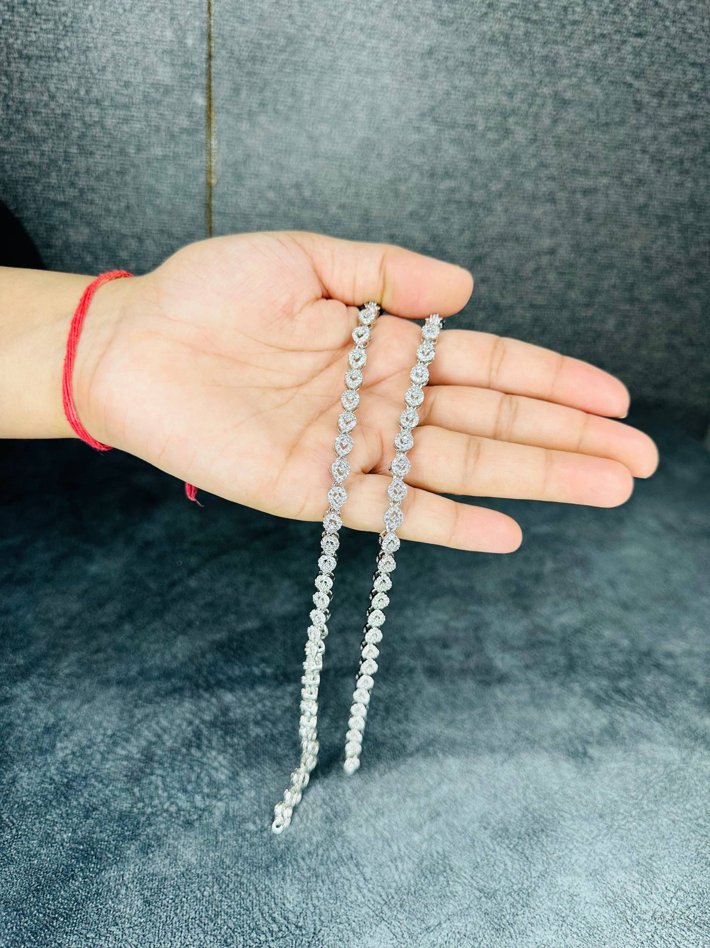 925 Silver Zircon Tennis Style Anklet