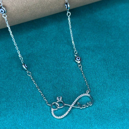 Infinite Love Evil Eye Silver Necklace