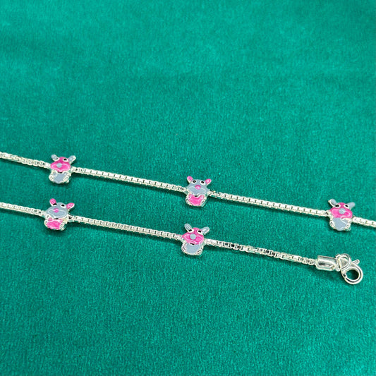 925 Silver Cute Cartoon Kids Anklet