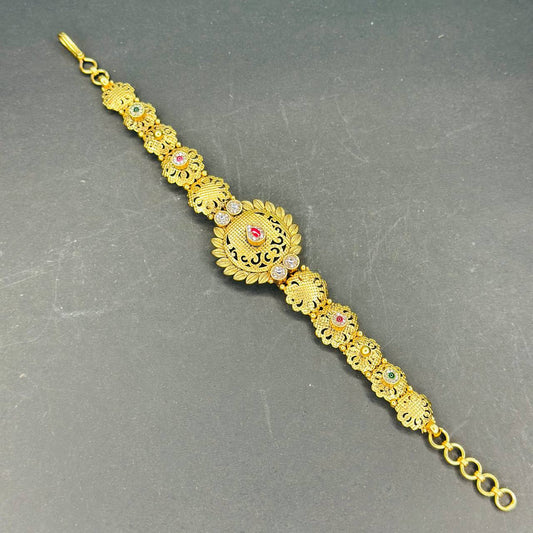 925 Silver Gold Plated Regal Temple Bracelet