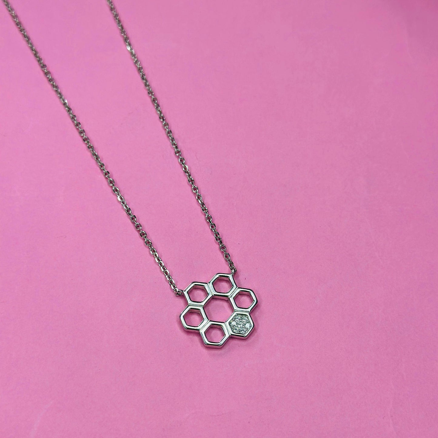 925 Silver Honeycomb Spark Necklace