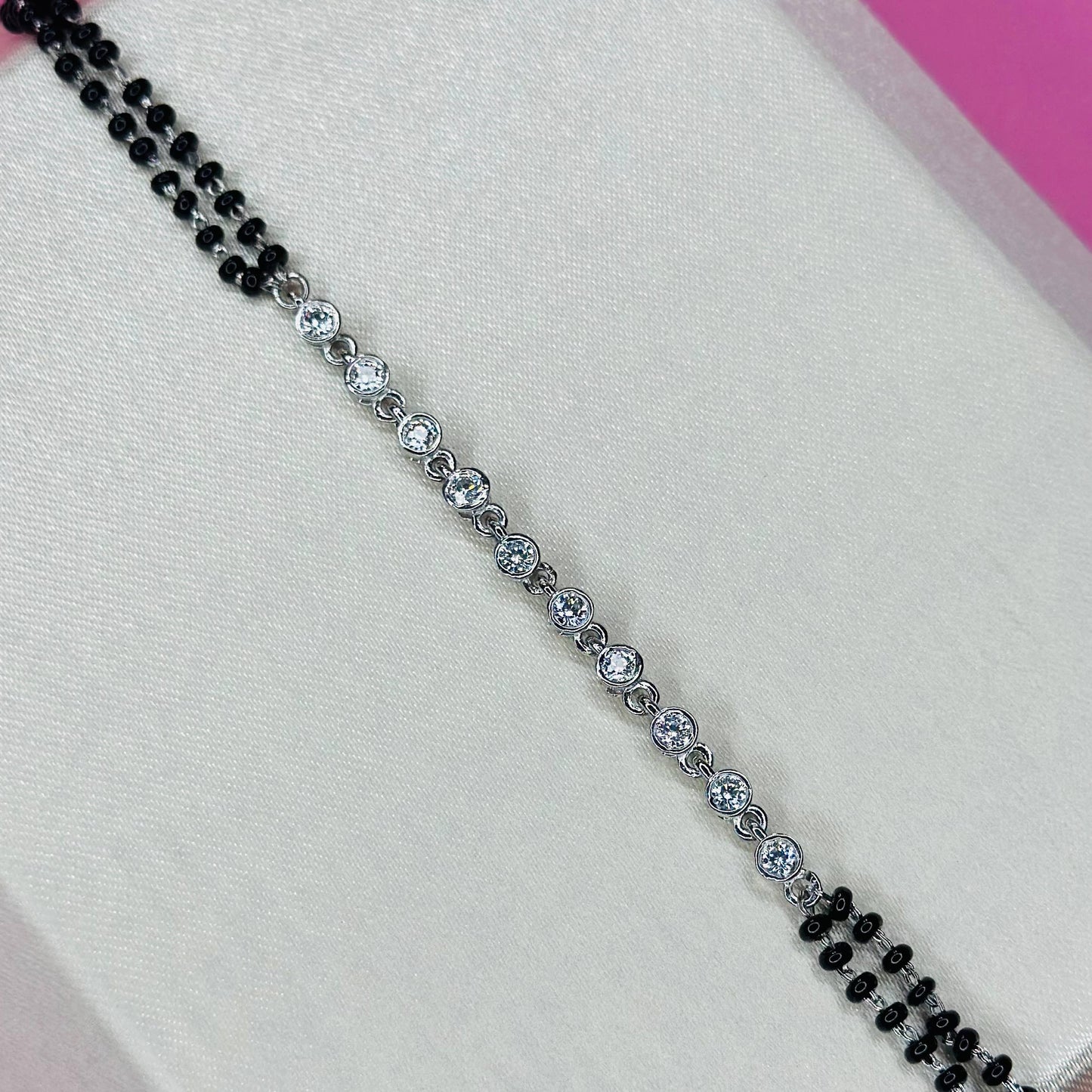 925 Silver Sparkling Line Mangalsutra Bracelet