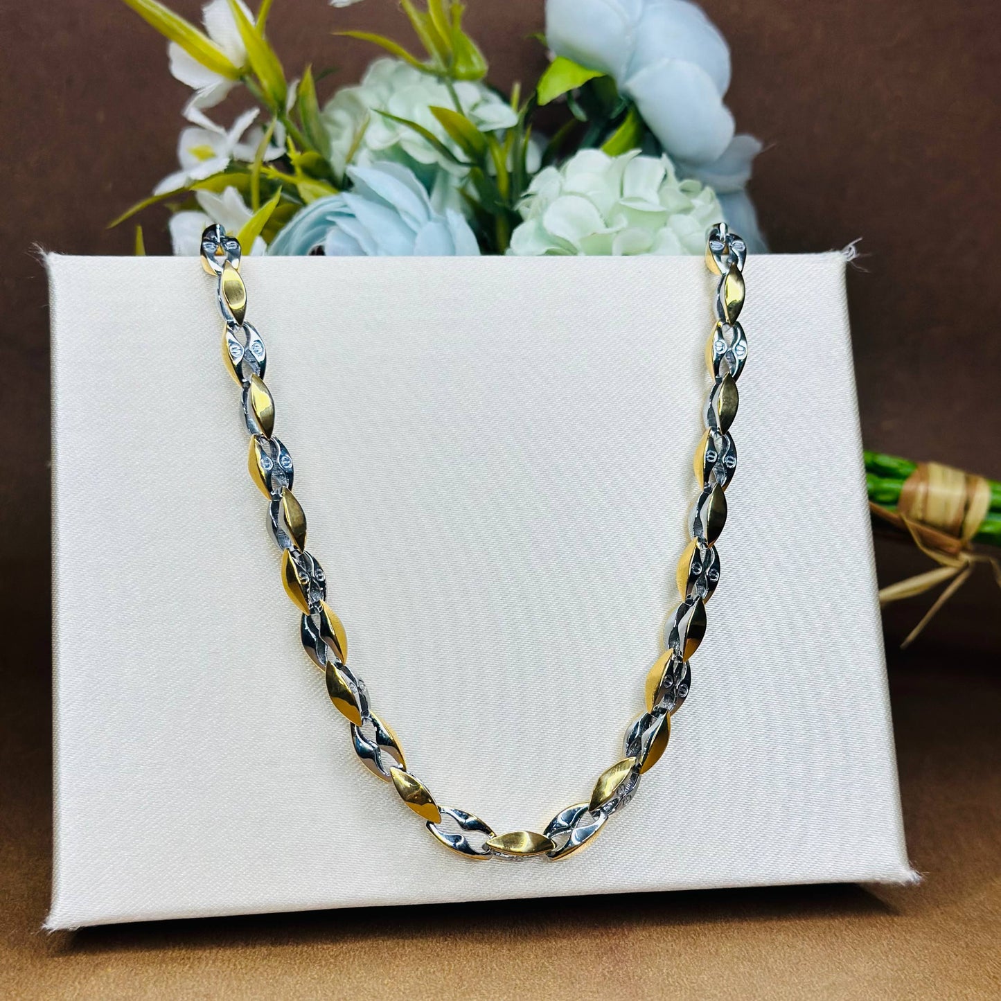 925 Silver Dual Tone Link Chain