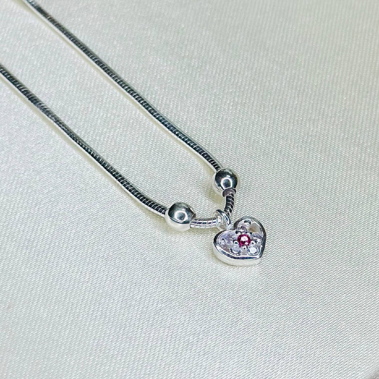 Eternal Heart Pendant Chain – 925 Sterling Silver