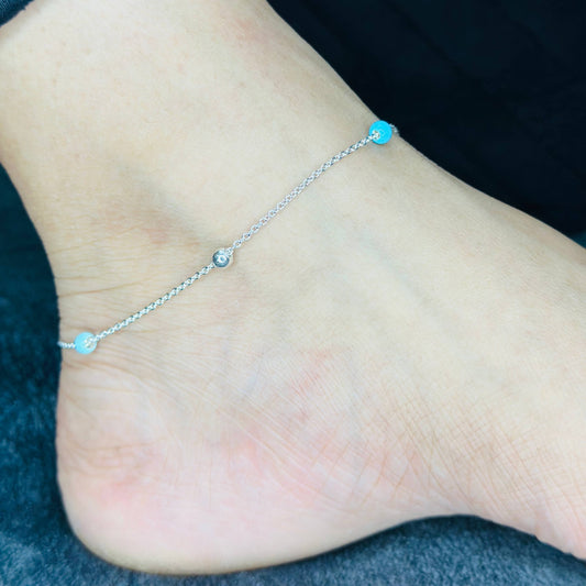 āAura Beads 925 Silver Ankletā
