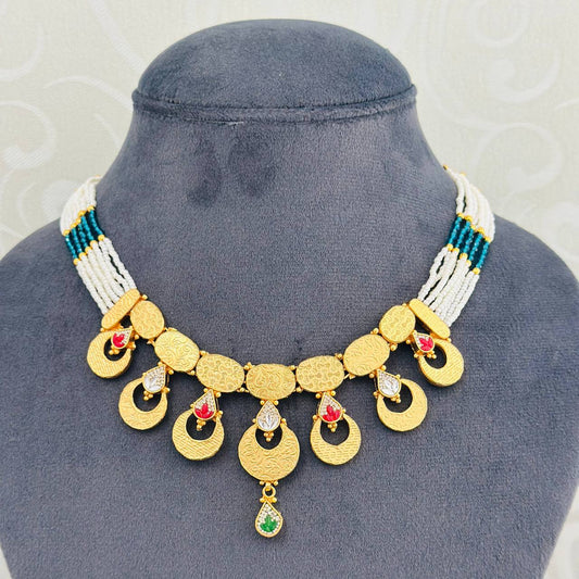 925 Silver Gold Plated Crescent Charm Necklace Set with Earrings