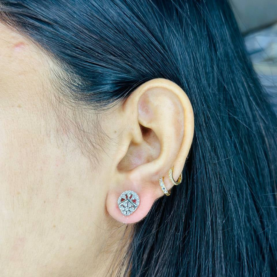 💎 925 Sterling Silver Teardrop Sparkle Stud Earrings