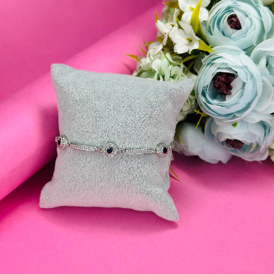 925 Silver Blue Stone Elegant Bracelet