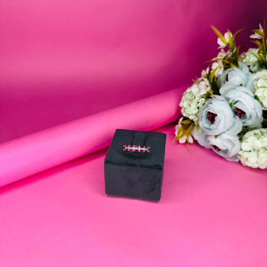 Elegant 925 Sterling Silver Double Row CZ Band Ring