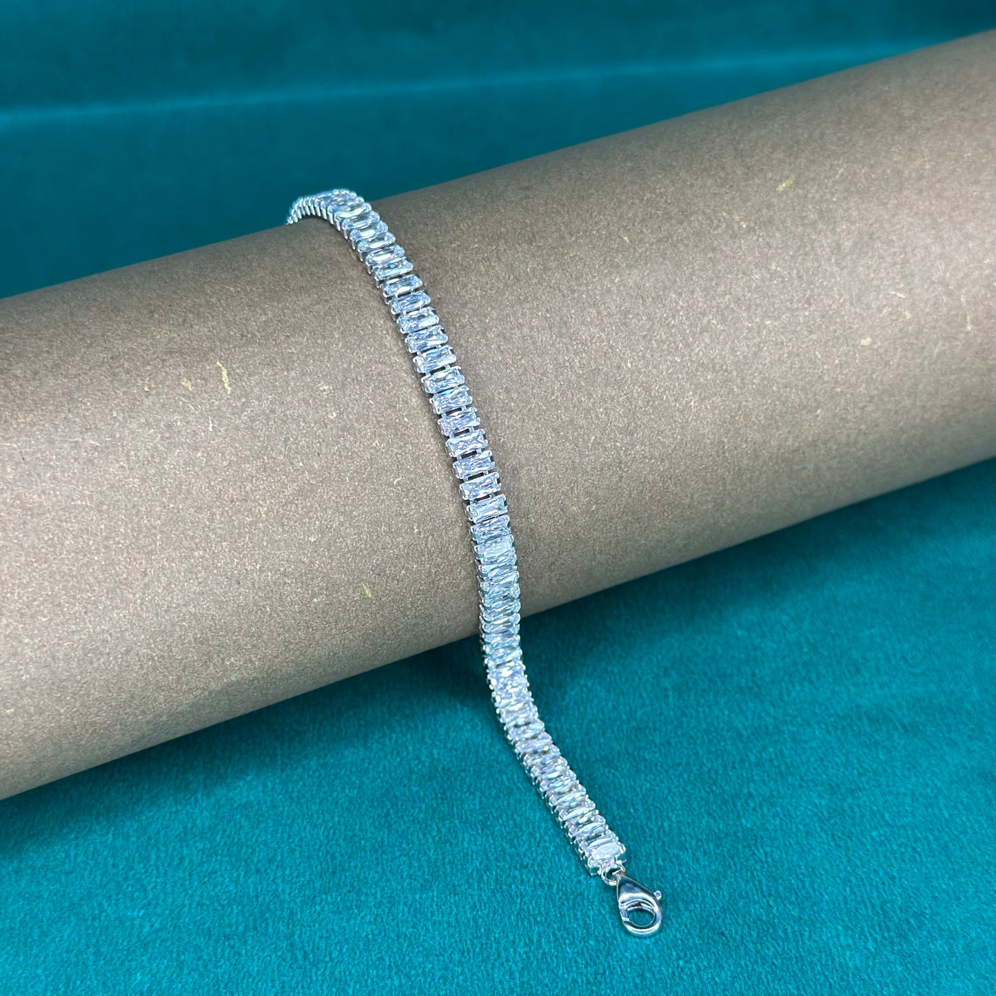 925 Silver Premium Baguette Tennis Bracelet
