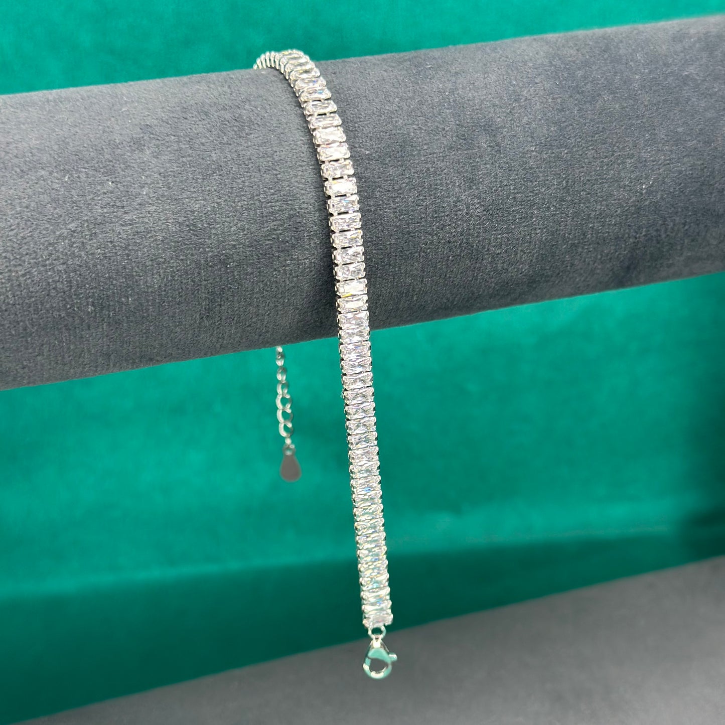 925 Silver Premium Baguette Tennis Bracelet
