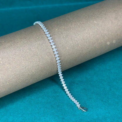 25 Silver V-Shape Sparkle Tennis Bracelet