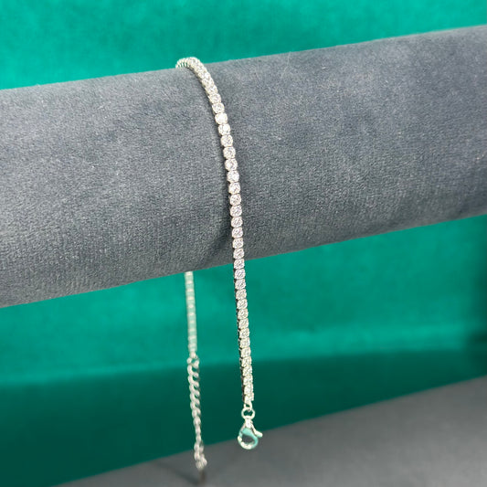 925 Silver Classic Round Tennis Bracelet