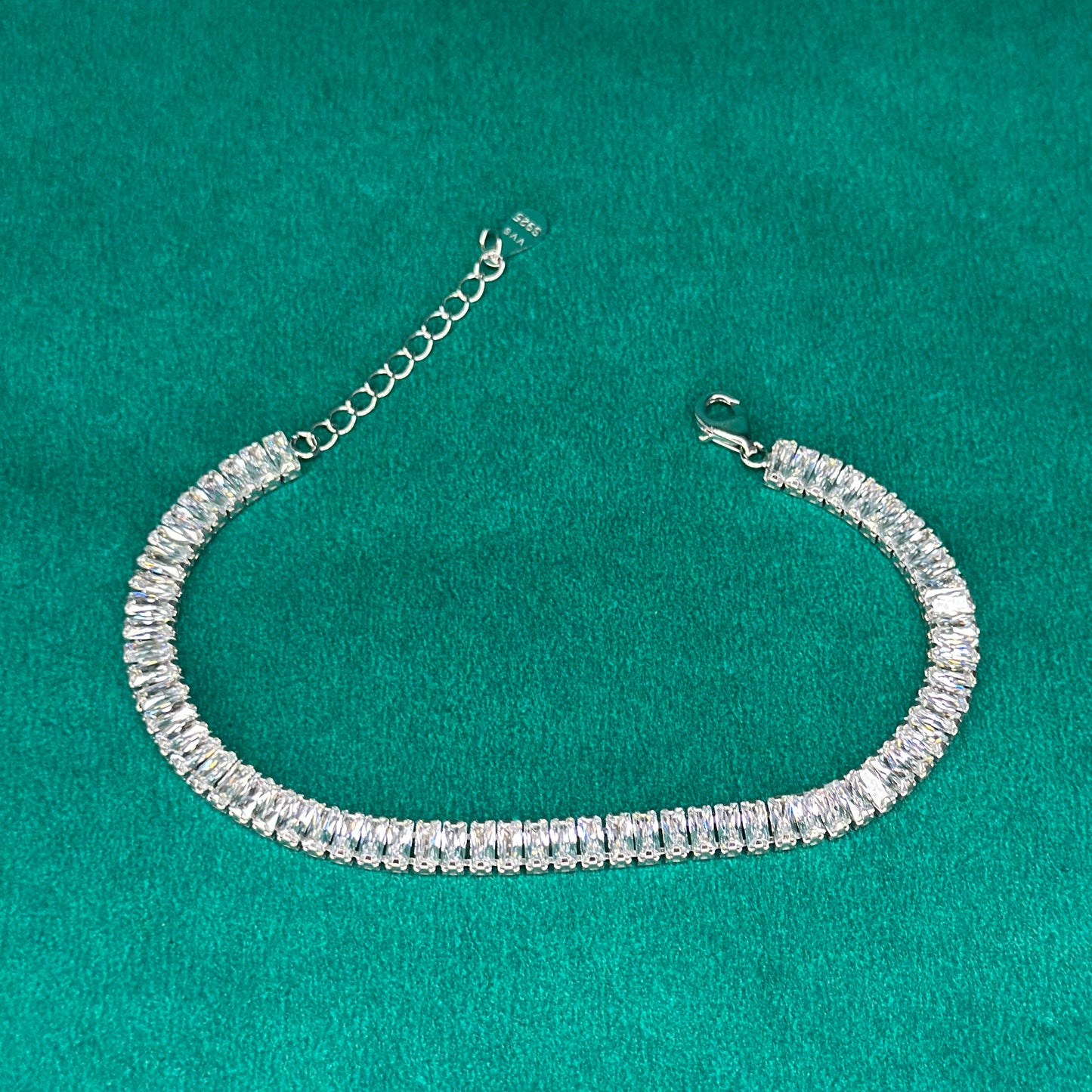 925 Silver Premium Baguette Tennis Bracelet