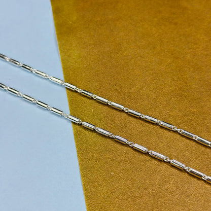 Sterling Silver Cylinder Link Anklet