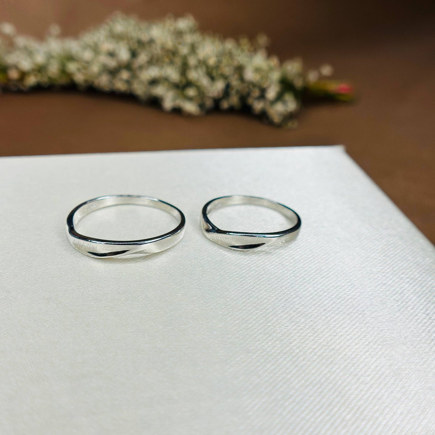 925 Silver Minimal Twist Couple Rings