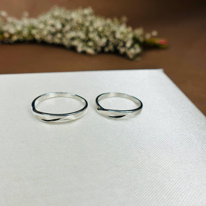 925 Silver Minimal Twist Couple Rings