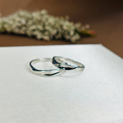 925 Silver Minimal Twist Couple Rings
