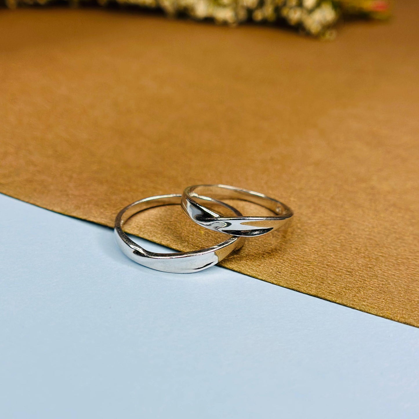 925 Silver Minimal Twist Couple Rings