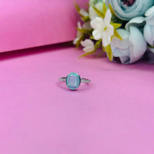 925 Sterling Silver Blue Stone Ring