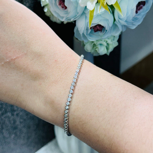 925 Silver CZ Tennis Bracelet