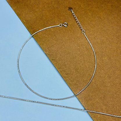 Delicate Chain Anklet in Pure 925 Silver with Adjustable Clasp