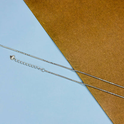 Delicate Chain Anklet in Pure 925 Silver with Adjustable Clasp