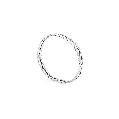 Sterling Silver Braided Leaf Design Men’s Kada