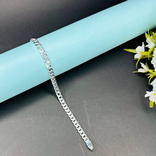 Sleek Curb Chain Bracelet –Sterling Silver