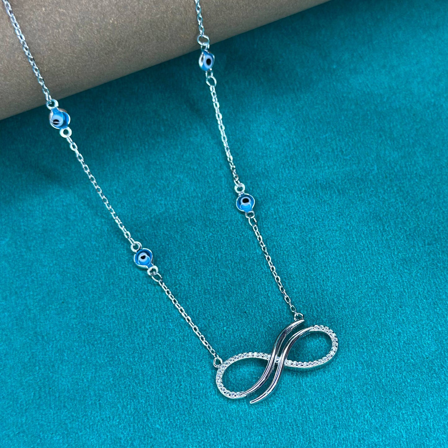 Infinity Grace Evil Eye Silver Necklace