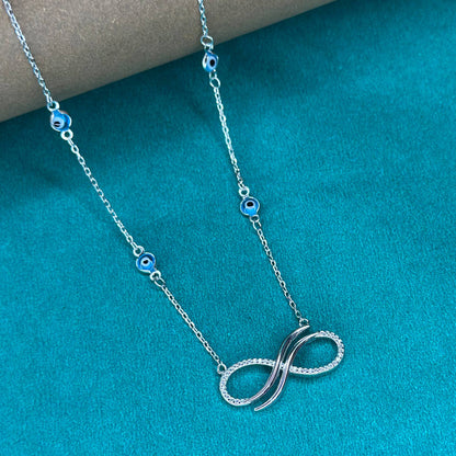 Infinity Grace Evil Eye Silver Necklace