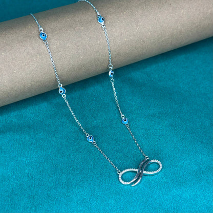 Infinity Grace Evil Eye Silver Necklace