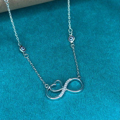 Eternal Heart Infinity Silver Necklace
