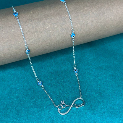 Infinite Love Evil Eye Silver Necklace