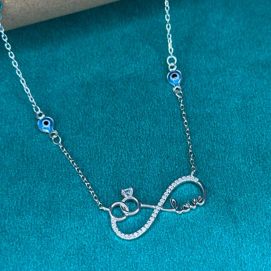 Infinite Love Evil Eye Silver Necklace