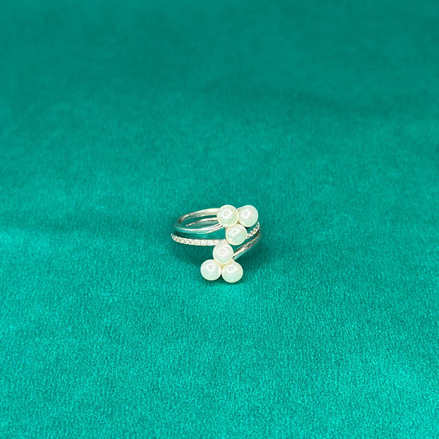 925 Silver Cluster Pearl Ring