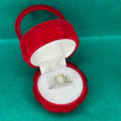 925 Silver Starburst Pearl Ring