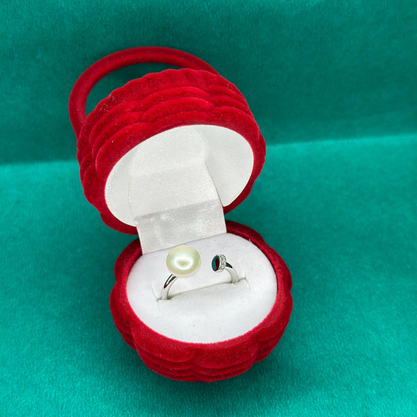 925 Silver Open Pearl Elegance Ring