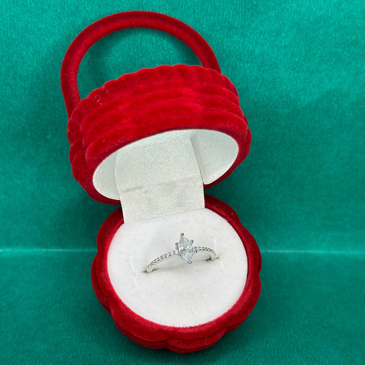 925 Silver Marquise Solitaire Ring