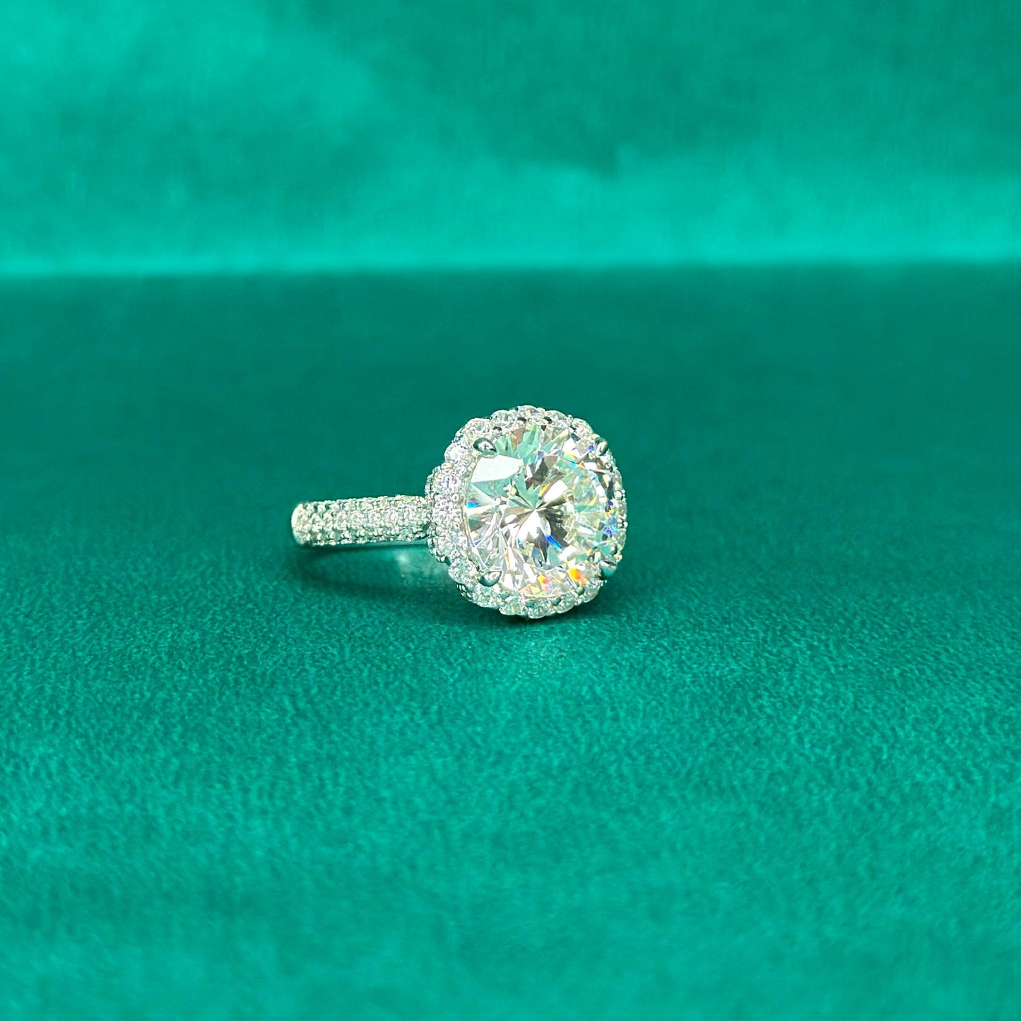 925 Silver Classic Halo Solitaire Ring