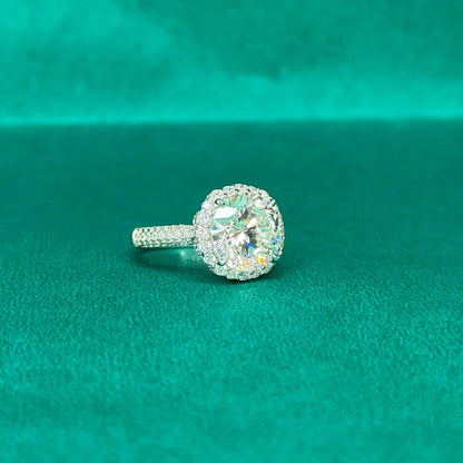 925 Silver Classic Halo Solitaire Ring