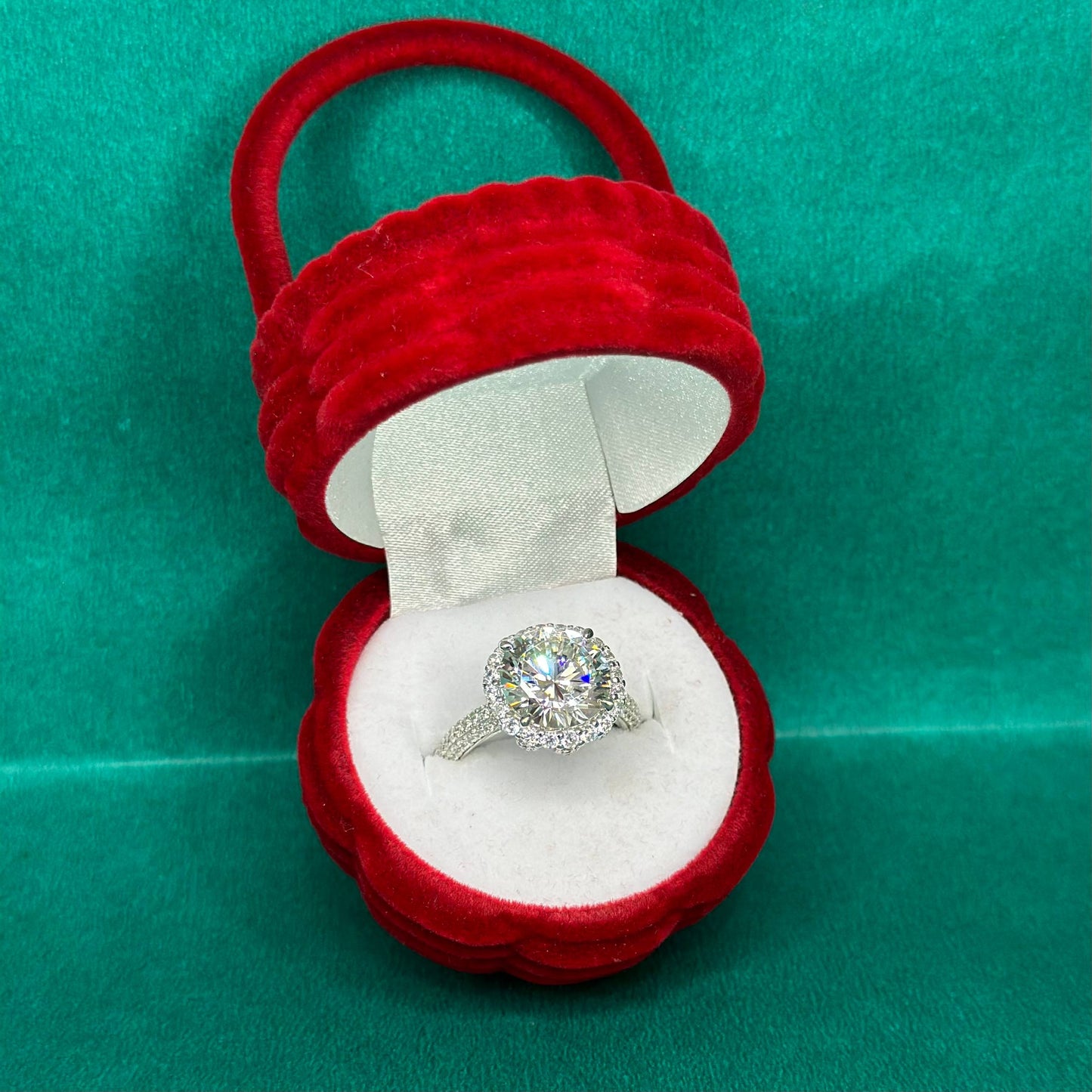 925 Silver Classic Halo Solitaire Ring