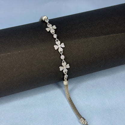 925 Silver Floral Sparkle Bracelet