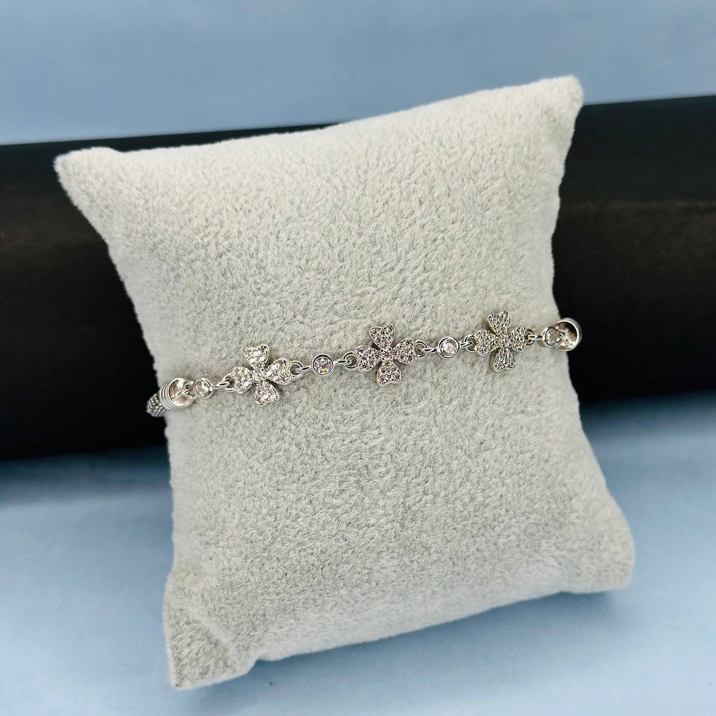 925 Silver Floral Sparkle Bracelet