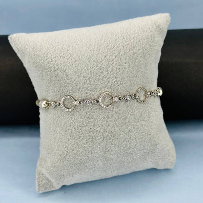 925 Silver Radiant Circle Link Bracelet