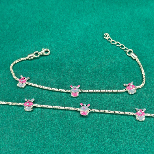925 Silver Cute Cartoon Kids Anklet